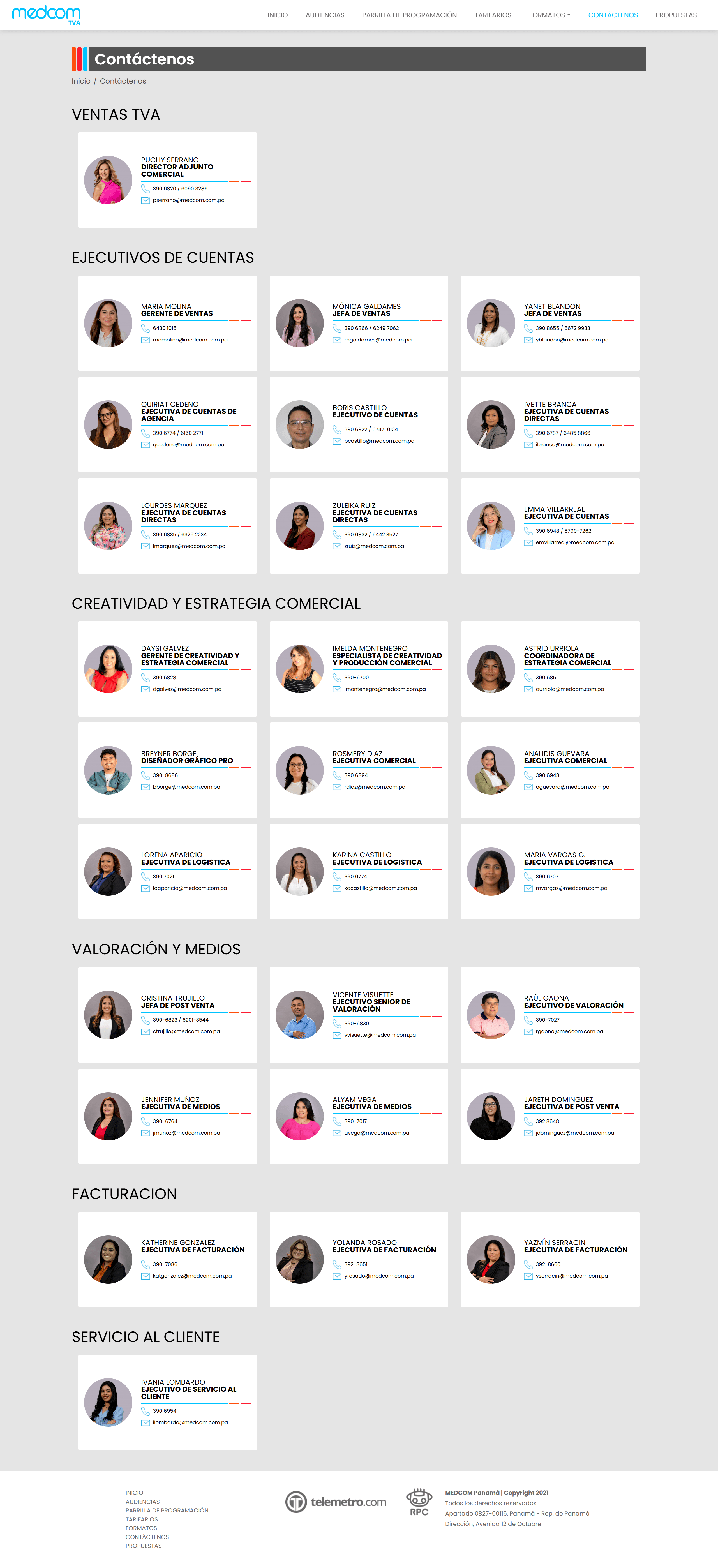 Página de contacto