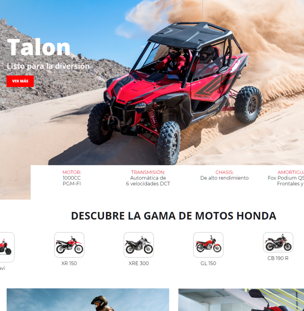 Honda Motos Desarrollo web